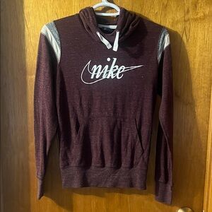 Nike Woman’s  Burgundy Hoodie with Gray/ White Accents XS